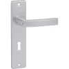 Deurbeslag Binnendeur|Deurklinken > KARWEI deurkruk set Blok recht schild sleutelgat 56 mm aluminium