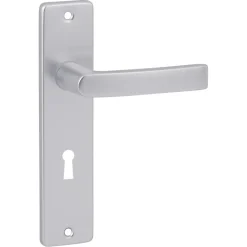 Deurbeslag Binnendeur|Deurklinken > KARWEI deurkruk set Blok recht schild sleutelgat 56 mm aluminium