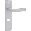 Deurbeslag Binnendeur|Deurklinken > KARWEI deurkruk set Blok recht schild vrij-bezet sluiting 63/8 mm aluminium