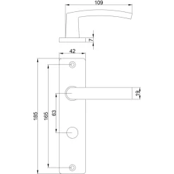 Deurbeslag Binnendeur|Deurklinken > KARWEI deurkruk set Blok recht schild vrij-bezet sluiting 63/8 mm aluminium