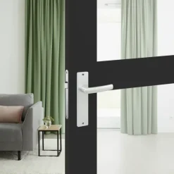 Deurbeslag Binnendeur|Deurklinken > KARWEI deurkruk set Blok recht blind schild aluminium