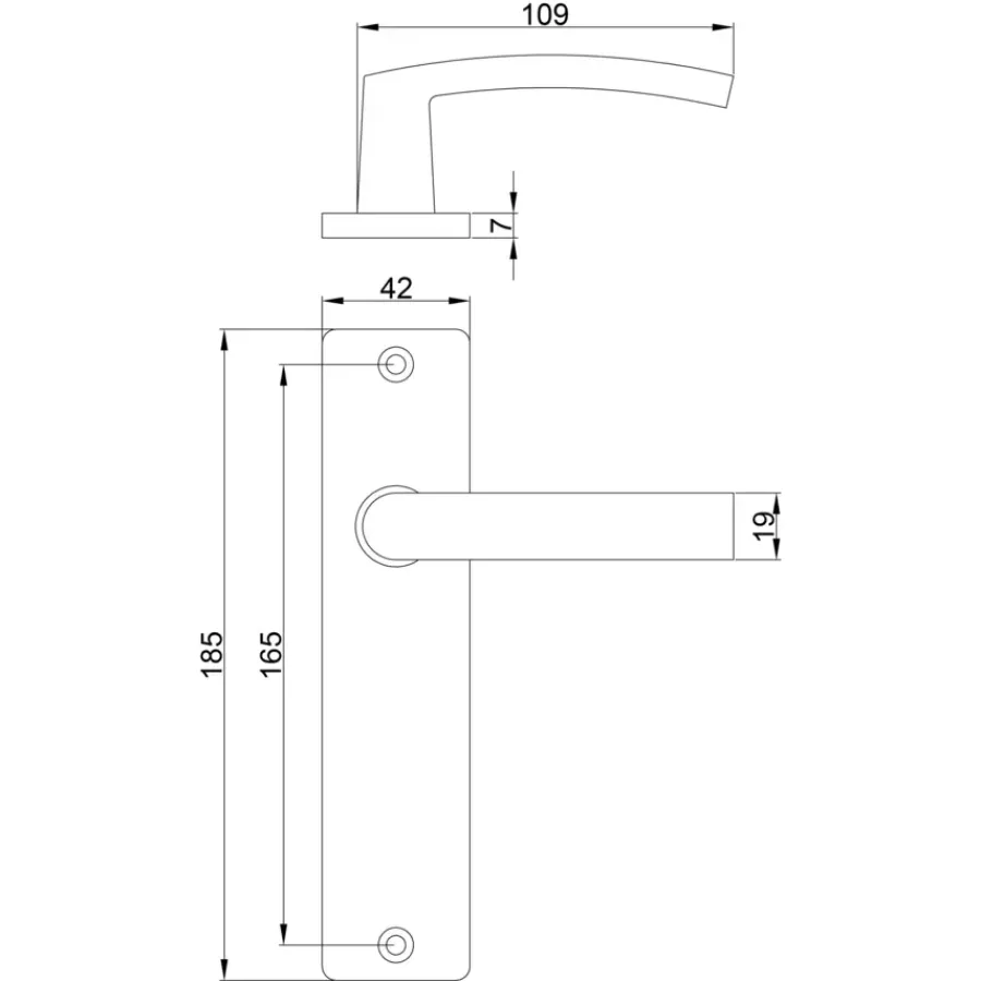 Deurbeslag Binnendeur|Deurklinken > KARWEI deurkruk set Blok recht blind schild aluminium