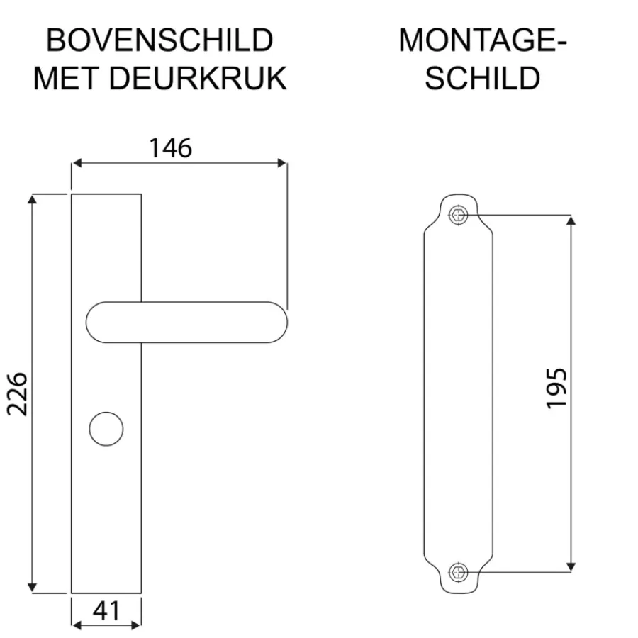 Deurbeslag Binnendeur|Deurklinken > KARWEI deurkruk set Chelsea recht schild vrij-bezet sluiting 63/8 mm zwart RVS