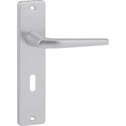 Deurbeslag Binnendeur|Deurklinken > KARWEI deurkruk set Daan recht schild sleutelgat 56 mm aluminium