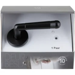 Deurbeslag Binnendeur|Deurklinken > KARWEI deurkruk set Danilo rond rozet zwart aluminium