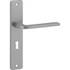 Deurbeslag Binnendeur|Deurklinken > KARWEI deurkruk set Enzo recht schild sleutelgat 56 mm RVS look aluminium