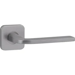 Deurbeslag Binnendeur|Deurklinken > KARWEI deurkruk set Enzo vierkant rozet RVS look aluminium