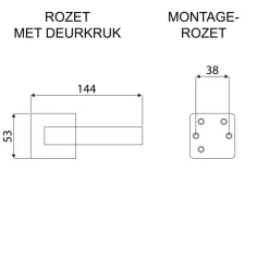 Deurbeslag Binnendeur|Deurklinken > KARWEI deurkruk set Enzo vierkant rozet RVS look aluminium
