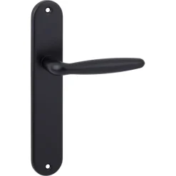 Deurbeslag Binnendeur|Deurklinken > KARWEI deurkruk set Eros ovaal blind schild zwart aluminium