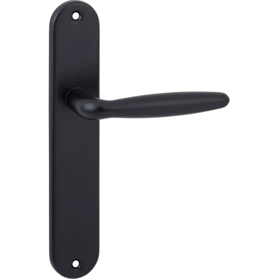 Deurbeslag Binnendeur|Deurklinken > KARWEI deurkruk set Eros ovaal blind schild zwart aluminium