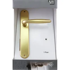 Deurbeslag Binnendeur|Deurklinken > KARWEI deurkruk set Eros ovaal blind schild messing mat aluminium
