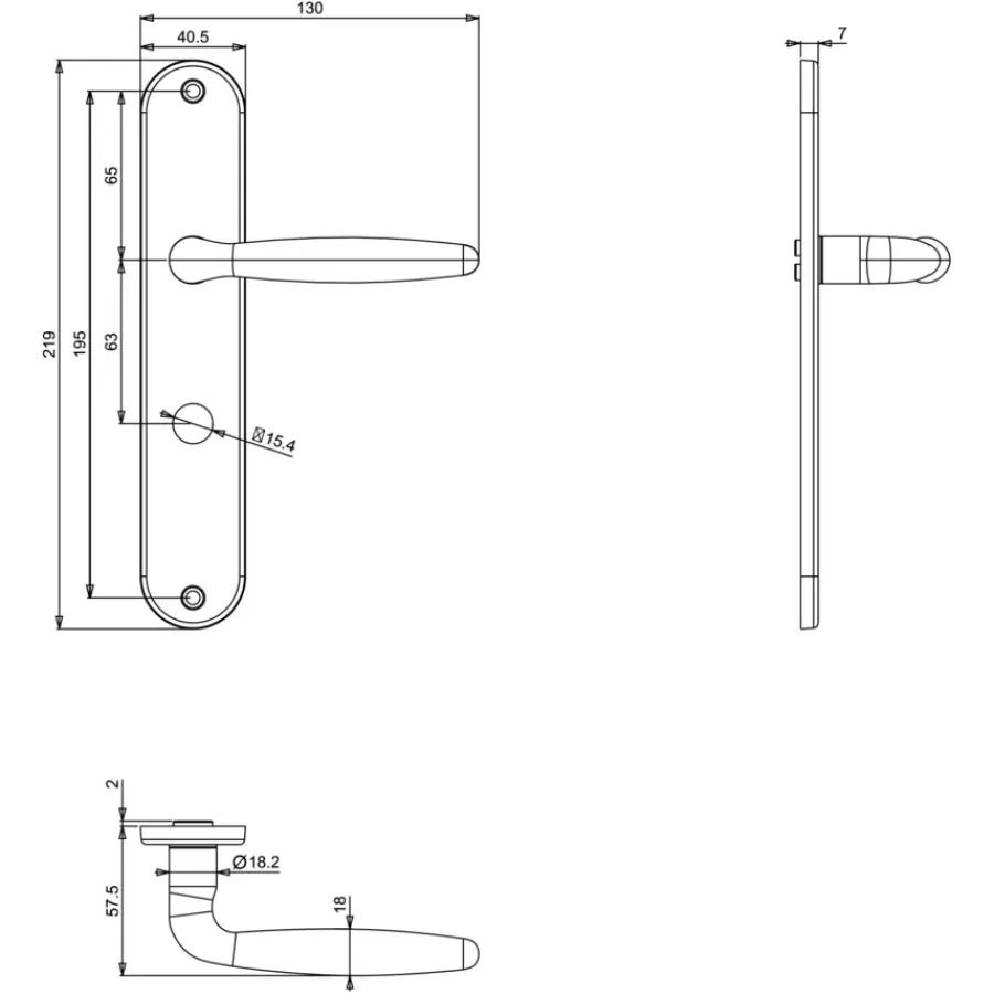Deurbeslag Binnendeur|Deurklinken > KARWEI deurkruk set Eros ovaal schild vrij-bezet sluiting 63/8 mm messing mat aluminium