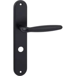 Deurbeslag Binnendeur|Deurklinken > KARWEI deurkruk set Eros ovaal schild vrij-bezet sluiting 63/8 mm zwart aluminium