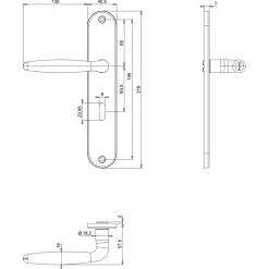 Deurbeslag Binnendeur|Deurklinken > KARWEI deurkruk set Eros ovaal schild sleutelgat 56 mm messing mat aluminium