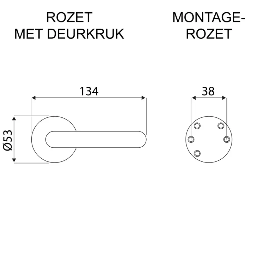 Deurbeslag Binnendeur|Deurklinken > KARWEI deurkruk set Eros rond rozet zwart aluminium
