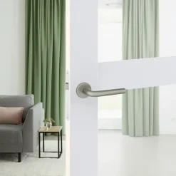 Deurbeslag Binnendeur|Deurklinken > KARWEI deurkruk set Gino rond rozet RVS look aluminium