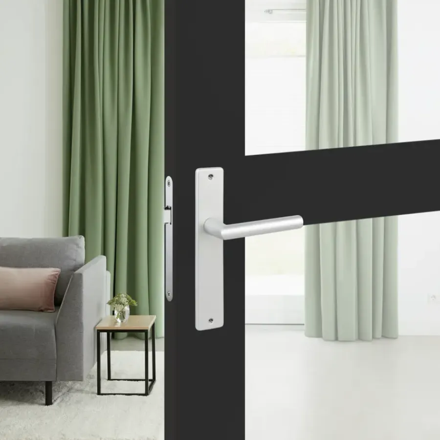 Deurbeslag Binnendeur|Deurklinken > KARWEI deurkruk set Greece recht blind schild ANOX aluminium mat