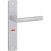 Deurbeslag Binnendeur|Deurklinken > KARWEI deurkruk set Greece recht schild vrij-bezet sluiting 63/8 mm ANOX aluminium mat