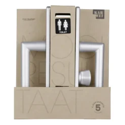 Deurbeslag Binnendeur|Deurklinken > KARWEI deurkruk set Greece recht schild vrij-bezet sluiting 63/8 mm ANOX aluminium mat