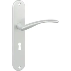 Deurbeslag Binnendeur|Deurklinken > KARWEI deurkrukset Italie langschild sleutel 56mm ANOX (mat aluminium)