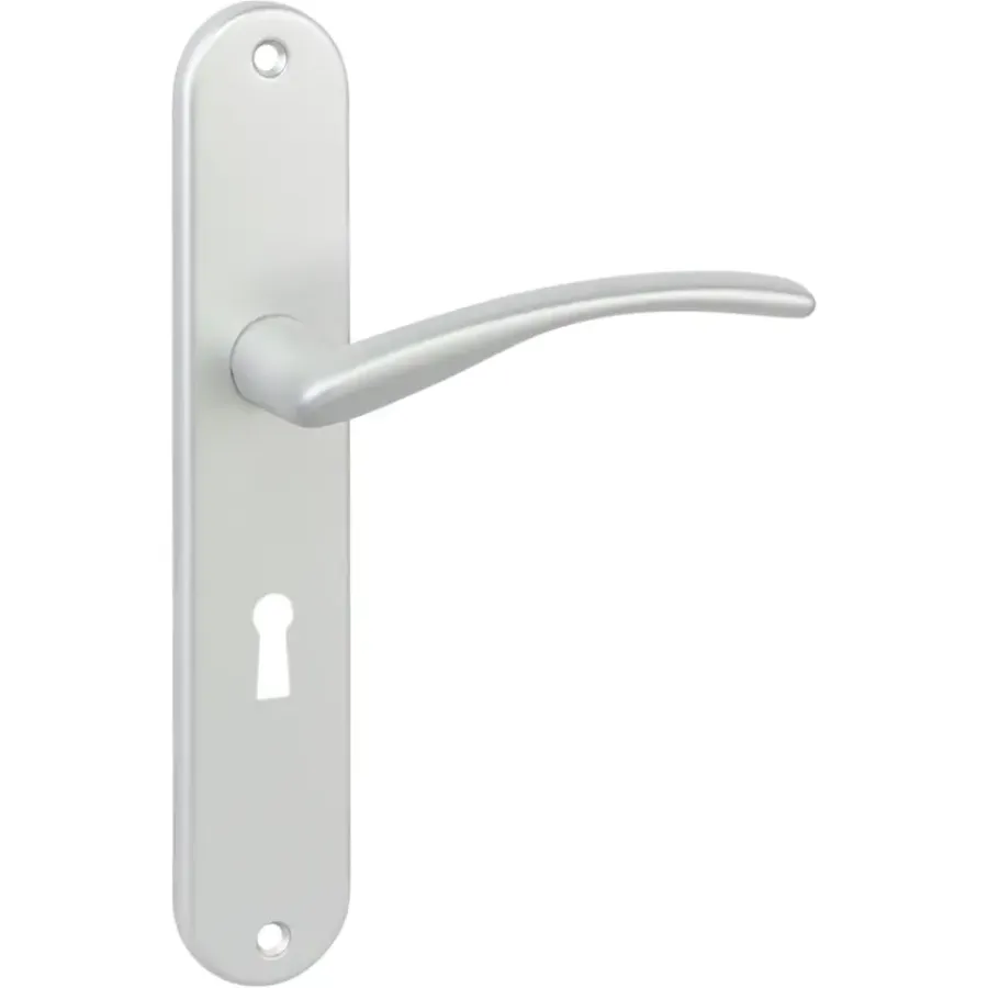 Deurbeslag Binnendeur|Deurklinken > KARWEI deurkrukset Italie langschild sleutel 56mm ANOX (mat aluminium)