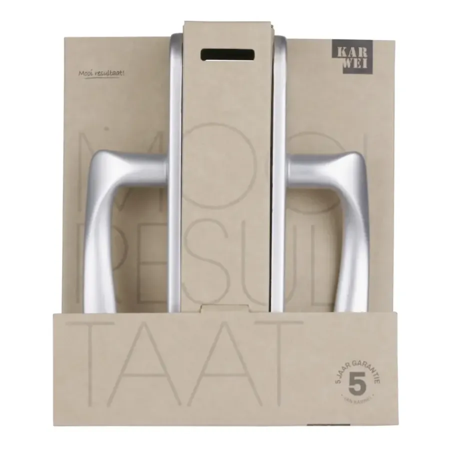 Deurbeslag Binnendeur|Deurklinken > KARWEI deurkrukset Italie langschild sleutel 56mm ANOX (mat aluminium)