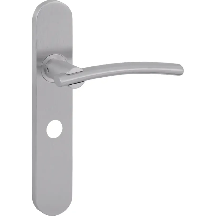 Deurbeslag Binnendeur|Deurklinken > KARWEI deurkruk set John ovaal schild vrij-bezet sluiting 63/8 mm RVS