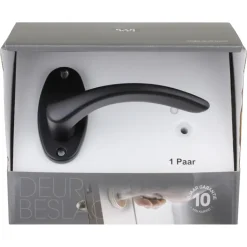 Deurbeslag Binnendeur|Deurklinken > KARWEI deurkruk set Jules patent schild zwart aluminium