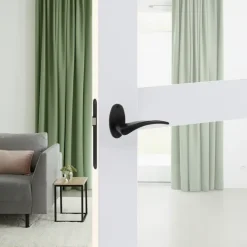 Deurbeslag Binnendeur|Deurklinken > KARWEI deurkruk set Jules patent schild zwart aluminium