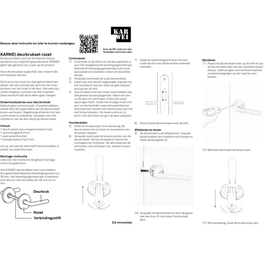 Deurbeslag Binnendeur|Deurklinken > KARWEI deurkruk set Jules patent schild zwart aluminium