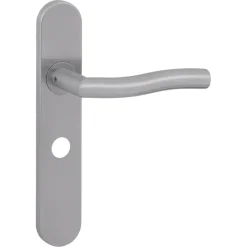 Deurbeslag Binnendeur|Deurklinken > KARWEI deurkruk set Kevin ovaal schild vrij-bezet sluiting 63/8 mm RVS