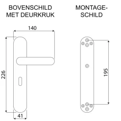 Deurbeslag Binnendeur|Deurklinken > KARWEI deurkruk set Kevin ovaal schild sleutelgat 56 mm RVS