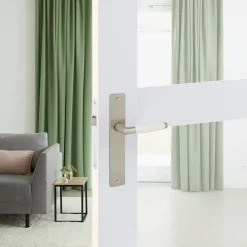 Deurbeslag Binnendeur|Deurklinken > KARWEI deurkruk set Lago recht blind schild RVS look messing
