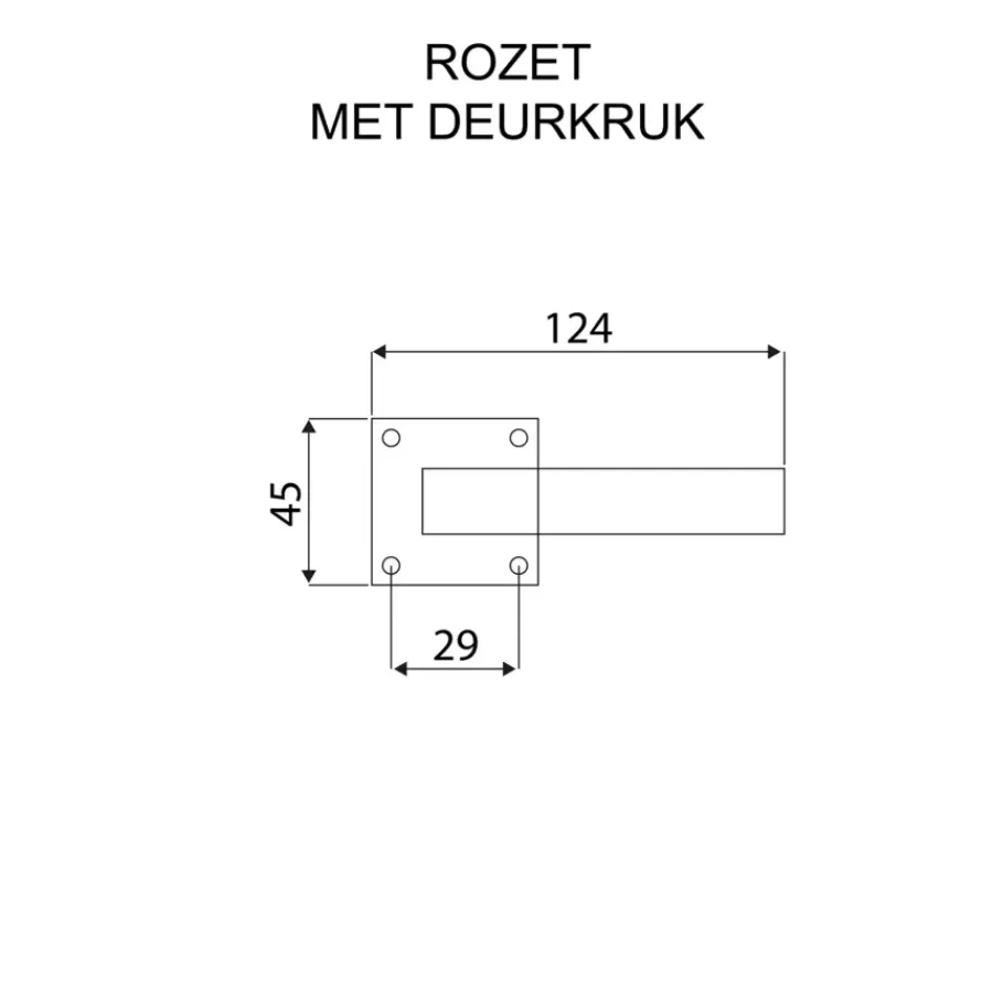 Deurbeslag Binnendeur|Deurklinken > KARWEI deurkruk set Lopes vierkant rozet nikkel glans