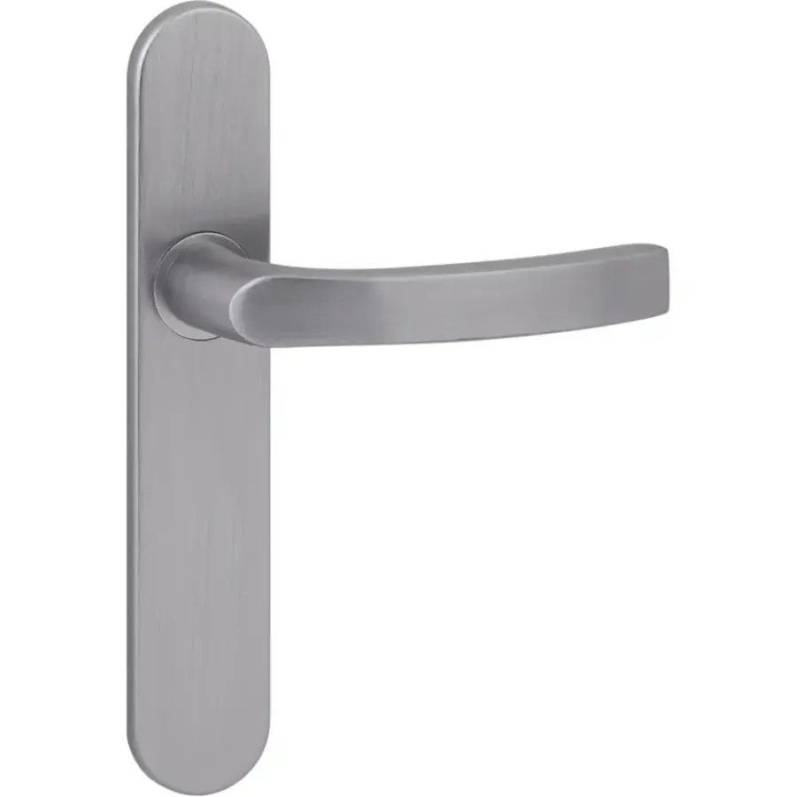 Deurbeslag Binnendeur|Deurklinken > KARWEI deurkruk set Lorenzo ovaal blind schild RVS look aluminium