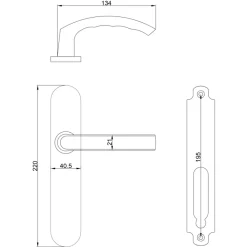 Deurbeslag Binnendeur|Deurklinken > KARWEI deurkruk set Lorenzo ovaal blind schild RVS look aluminium