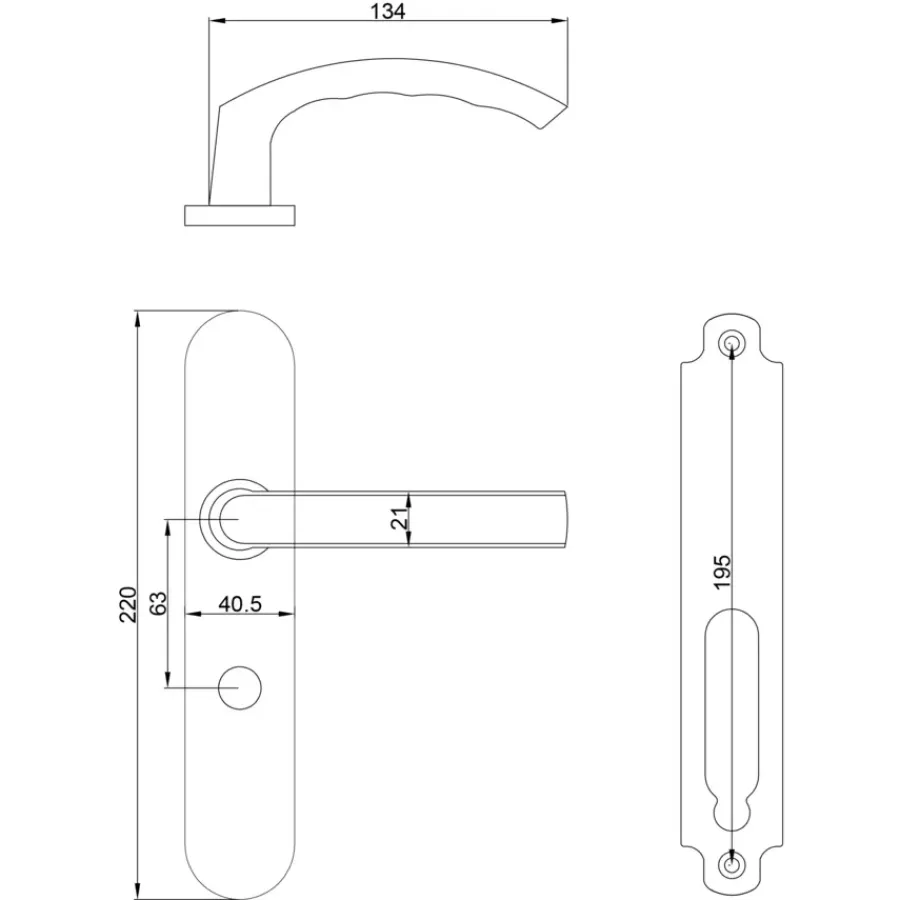 Deurbeslag Binnendeur|Deurklinken > KARWEI deurkruk set Lorenzo ovaal schild vrij-bezet sluiting 63/8 mm RVS look aluminium