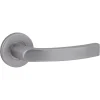 Deurbeslag Binnendeur|Deurklinken > KARWEI deurkruk set Lorenzo rond rozet RVS look aluminium