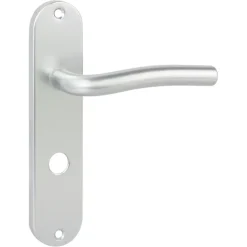 Deurbeslag Binnendeur|Deurklinken > KARWEI deurkrukset L-vorm langschild vrij-bezet 63/8mm aluminium