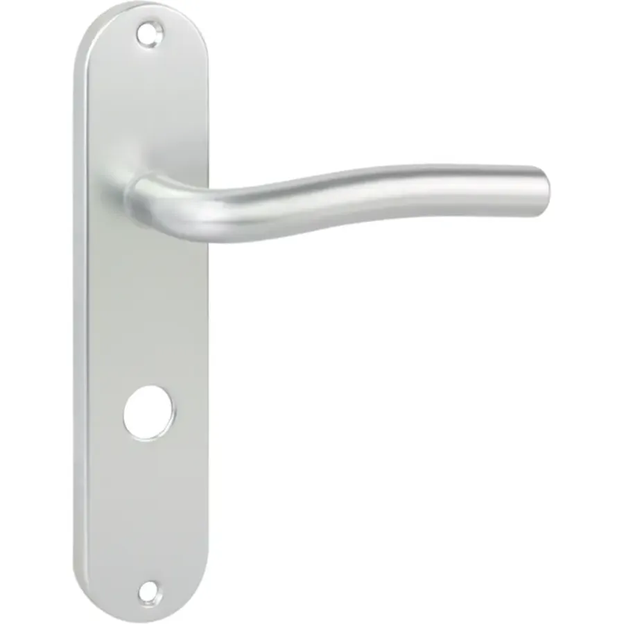 Deurbeslag Binnendeur|Deurklinken > KARWEI deurkrukset L-vorm langschild vrij-bezet 63/8mm aluminium