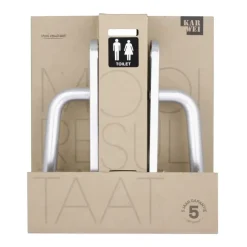 Deurbeslag Binnendeur|Deurklinken > KARWEI deurkrukset L-vorm langschild vrij-bezet 63/8mm aluminium