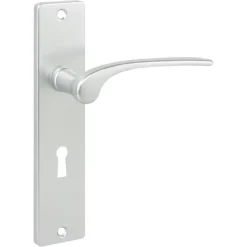 Deurbeslag Binnendeur|Deurbeslag Binnen > KARWEI deurkrukset Pedro langschild sleutel 56mm aluminium
