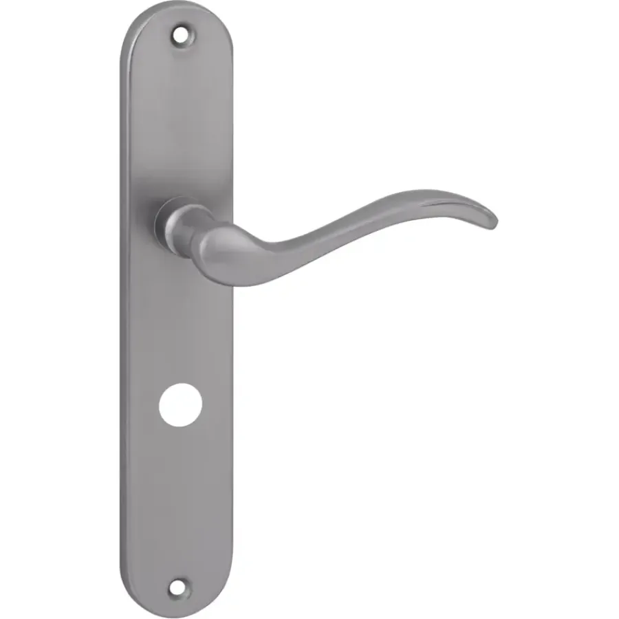 Deurbeslag Binnendeur|Deurklinken > KARWEI deurkruk set Rita ovaal schild vrij-bezet sluiting 63/8 mm RVS look messing