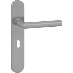 Deurbeslag Binnendeur|Deurklinken > KARWEI deurkruk set Roberto ovaal schild sleutelgat 56 mm RVS