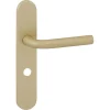 Deurbeslag Binnendeur|Deurklinken > KARWEI deurkruk set Rocco ovaal schild vrij-bezet sluiting 63/8 mm messing mat