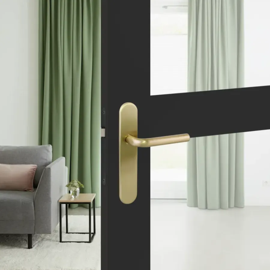 Deurbeslag Binnendeur|Deurklinken > KARWEI deurkruk set Rocco ovaal blind schild messing mat