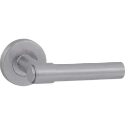 Deurbeslag Binnendeur|Deurklinken > KARWEI deurkruk set Romeo rond rozet RVS look aluminium