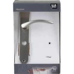 Deurbeslag Binnendeur|Deurklinken > KARWEI deurkruk set Stefanie ovaal schild vrij-bezet sluiting 63/8 mm RVS look aluminium