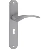 Deurbeslag Binnendeur|Deurklinken > KARWEI deurkruk set Stefanie ovaal schild sleutelgat 56 mm RVS look aluminium