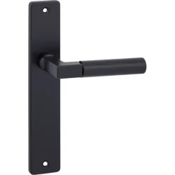 Deurbeslag Binnendeur|Deurklinken > KARWEI deurkruk set Stefano recht blind schild zwart aluminium